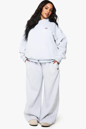 Boohoo Womens Usa Flag Embroided Oversized Wide Leg Jogger - - 16
