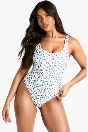 Boohoo Womens Ditsy Floral Square Neck Swimsuit - - 6