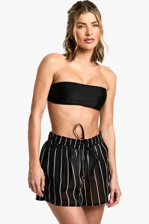 Boohoo Womens Beachwear Essentials Striped Shorts - - S