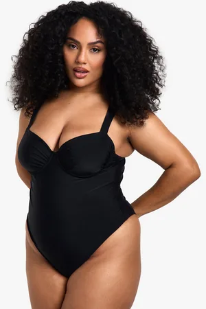 Boohoo Womens Plus Swimwear Essentials Balcony Swimsuit - - 16