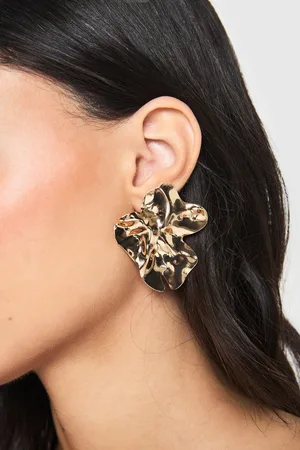 Boohoo Womens Floral Shaped Stud Earrings - - One Size