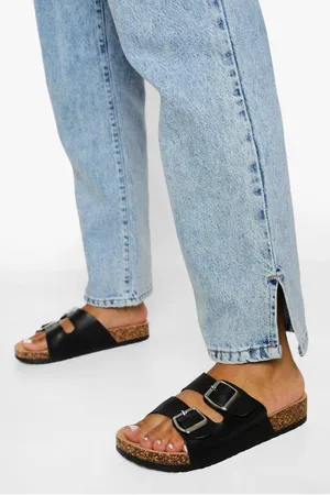 Boohoo Womens Double Buckle Footbed Slider - - 3