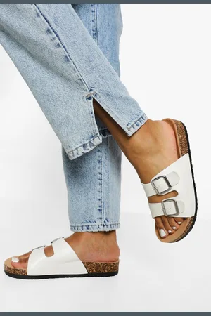 Boohoo Womens Double Buckle Footbed Slider - - 7