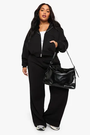 Boohoo Womens Plus Long Drawcord Wide Leg Joggers - - 16