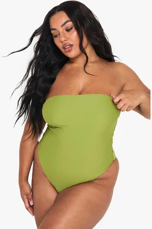 Boohoo Womens Plus Bandeau Swimsuit - - 16