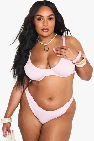 Boohoo Womens Plus Broderie Underwire Bikini Set - - 16