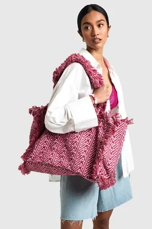 Boohoo Womens Frayed Oversized Beach Bag - - One Size