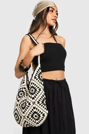 Boohoo Womens Patchwork Crochet Shoulder Bag - - One Size