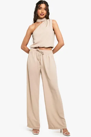 Boohoo Womens Woven Wide Leg Trousers - - 6