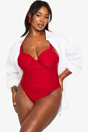 Boohoo Womens Plus Swimwear Essentials Balcony Swimsuit - - 16