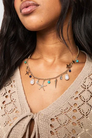 Boohoo Womens Ocean Detail Charm Necklace - - One Size