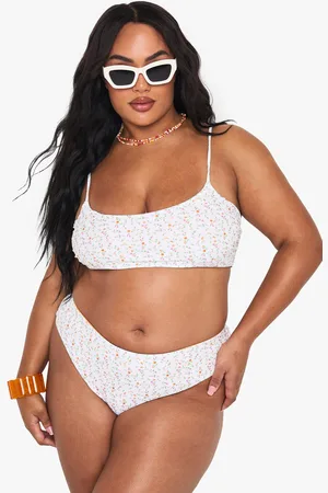 Boohoo Womens Plus Ditsy Floral Triangle Bikini Top - - 16