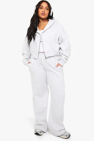 Boohoo Womens Plus Long Drawcord Wide Leg Joggers - - 16