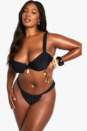 Boohoo Womens Plus Shell Trim Underwire Bikini Top - - 16