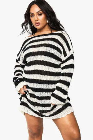 Boohoo Womens Plus Crochet Knit Scoop Bach Beach Dress - - 16