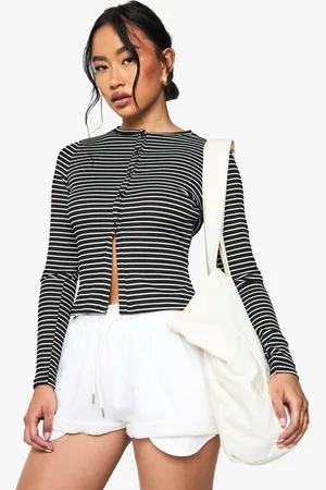 Boohoo Womens Stripe Button Through Cardigan - - 8