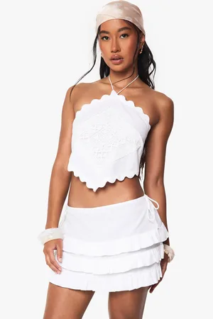 Boohoo Womens Cotton Poplin Patchwork Halterneck Cami Top - - 6