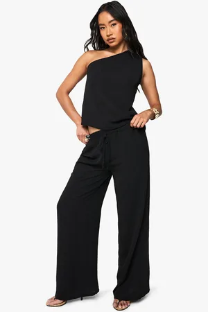 Boohoo Womens Woven Hammered Wide Leg Trousers - - 6