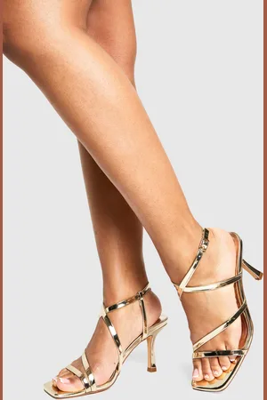 Boohoo Womens Metallic Basic Strappy Heels - - 3