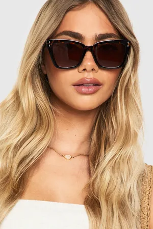 Boohoo Womens Tortoise Shell Cat Eye Sunglasses - - One Size
