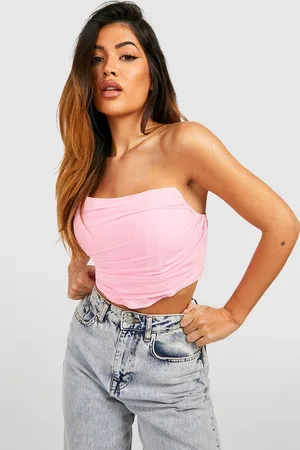 Boohoo Womens Petite Chiffon Ruched Corset - - 12