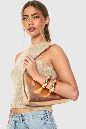 Boohoo Womens Metallic Pu Shoulder Bag With Crossbody Strap - - One Size