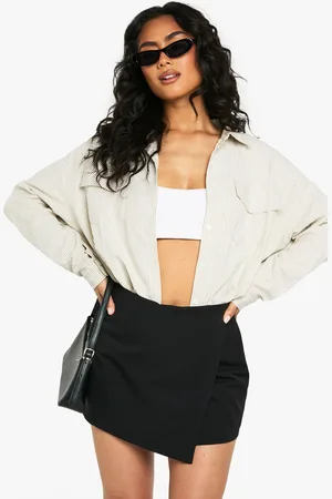 Boohoo Womens Tailored Wrap Front Mini Skort - - 8