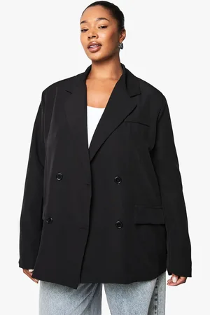 Boohoo Womens Plus Woven Double Breasted Oversized Blazer - - 16
