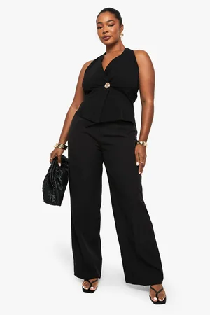 Boohoo Womens Plus Woven Tailored Slim Straight Leg Trouser - - 16