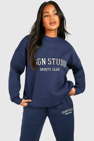 Boohoo Womens Dsgn Studio Applique Oversized Sweatshirt - - M