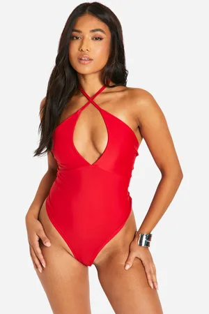 Boohoo Womens Petite Cross Front Swimsuit - - 6