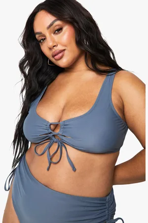 Boohoo Womens Plus Padded Lace Up Bikini Top - - 16