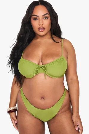 Boohoo Womens Plus Ruched Underwire Bikini Top - - 16