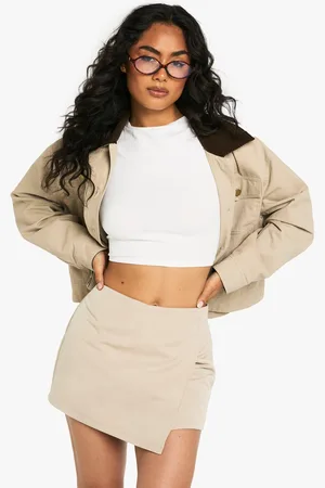 Boohoo Womens Tailored Wrap Front Mini Skort - - 8