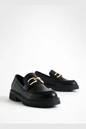 Boohoo Womens Chunky Sole Square Trim Loafers - - 4