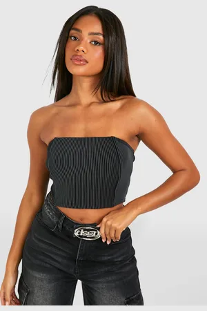 Boohoo Womens Pinstripe Bandeau Corset - - 10