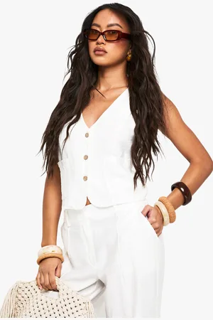 Boohoo Womens Woven Crinkle Waistcoat - - 6