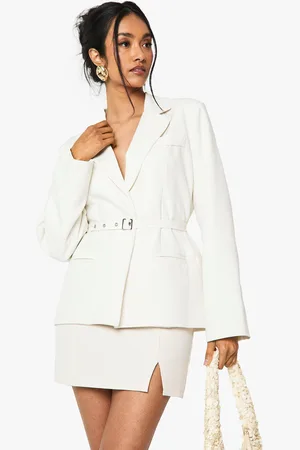 Boohoo Womens Belted Relaxed Fit Blazer - - 6