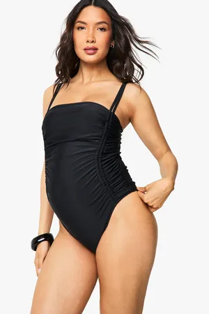 Boohoo Womens Maternity Tummy Control Ruched Side Swimsuit - - 8