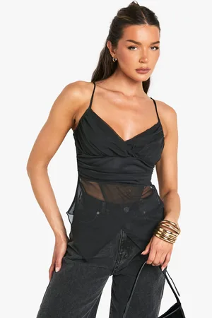 Boohoo Womens Mesh Wrap Front Cami Top - - 6