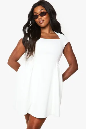 Boohoo Womens Plus Structured Cap Sleeve Skater Dress - - 16