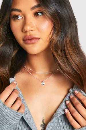 Boohoo Womens Delicate Double Layered Pendant Necklace - - One Size