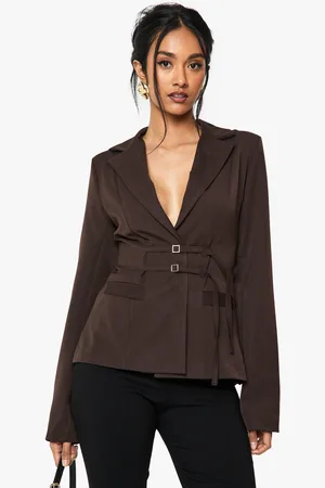 Boohoo Womens Buckle Detail Tailored Blazer - - 6