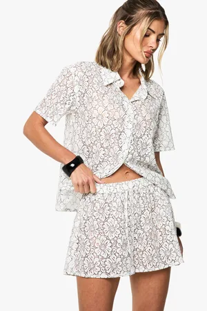 Boohoo Womens Corded Lace Beach Shorts - - S