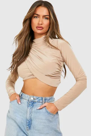 Boohoo Womens Drape Front Crop Top - - 10