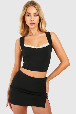 Boohoo Womens Bengaline Lace Frill Corset - - 8