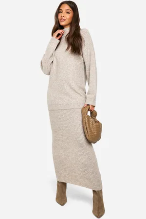 Boohoo Womens Rib Knitted Maxi Skirt - - S