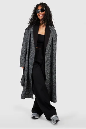 Boohoo Womens Herringbone Oversized Coat - - 8