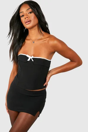 Boohoo Womens Bengaline Bow Detail Corset Top - - 12
