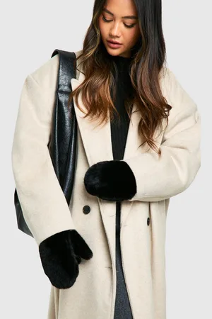 Boohoo Womens Faux Fur Gloves - - One Size